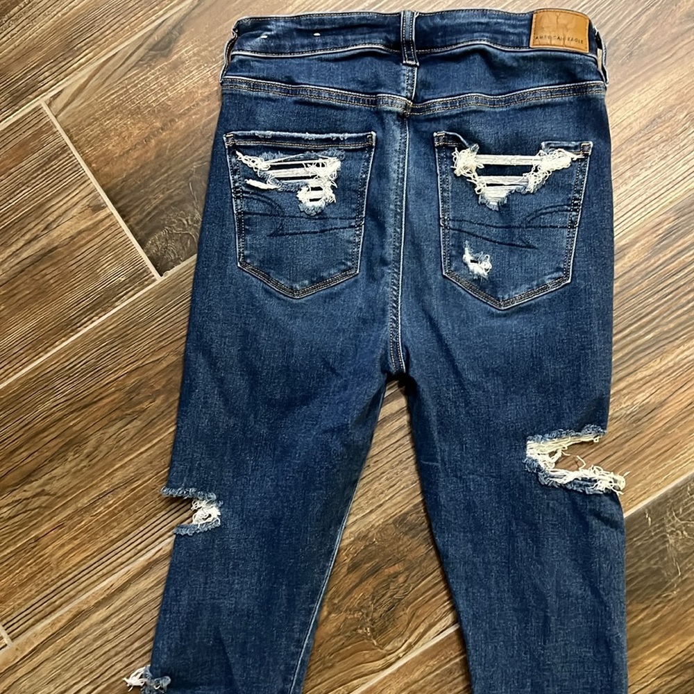 American Eagle distressed next level stretch super high-rise jegging 4 regular - Picture 7 of 7